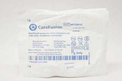 CareFusion MP5301-C MaxPlus Pressure Rated Extension Set 8.5inchx0.8ml (Appr)(x)